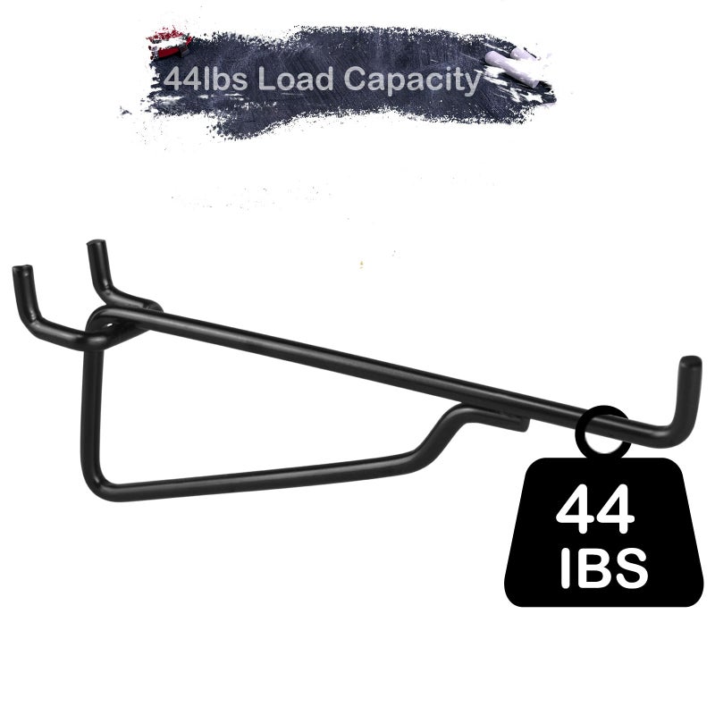LIGHT DUST Pegboard Shelf Hooks  8PACK 6"" Black Metal Utility Hook Set  1/4 inch Peg Board Organizer Accessories  Shelves and Baskets Brackets  Display and Storage Rack for Garage Workbench Art Craft Room Office - Image 5